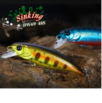 

TSURINOYA 18PCS/LOT NEW DW69 Fishing Lure Sinking Minnow Hard Bait 48mm 3.3g MINI Fishing Wobblers Swimbait fishing tackle