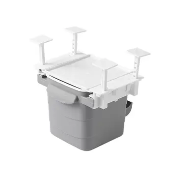 

Kitchen Retractable Hidden Waste Bin Under Table Hanging Garbage Trash Can Tool 425D