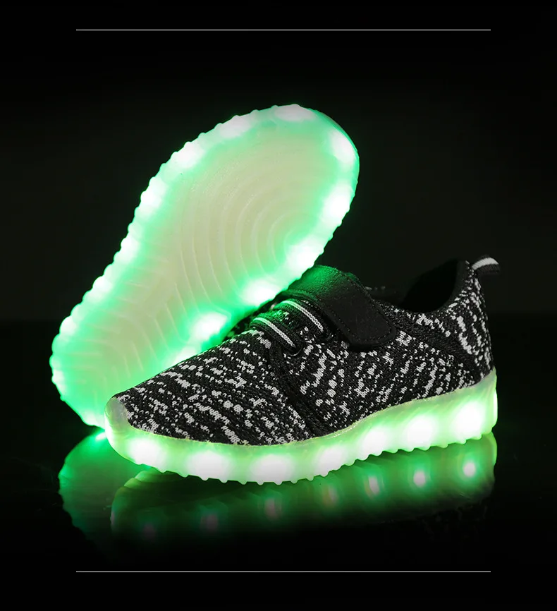 Uncle Jerry Child Summer Shoes light up shoes for Boys and Girls LED Sneakers USB Rechargeable Breathable Children Casual Shoes children's shoes for sale