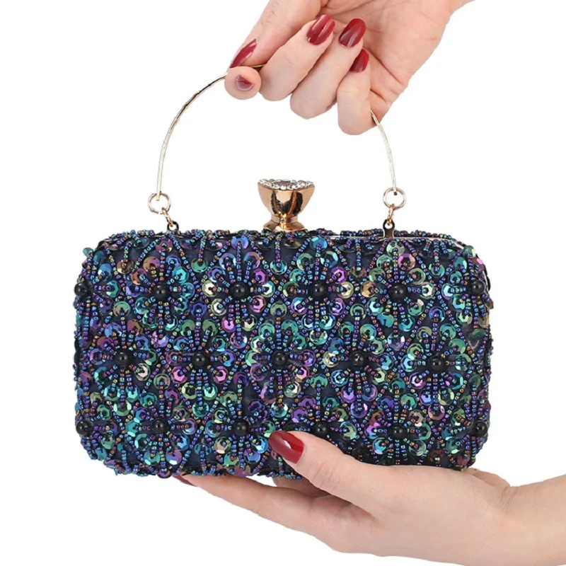 

New sequined evening bag for ladies, holding a banquet bag for bride's gown evening bag for women with one shoulder and cross-bo