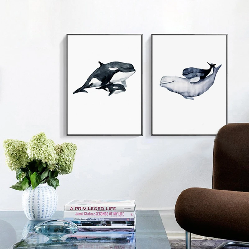 Настенная декоративная картина Белая Акула без рамки|Рисование и каллиграфия| |