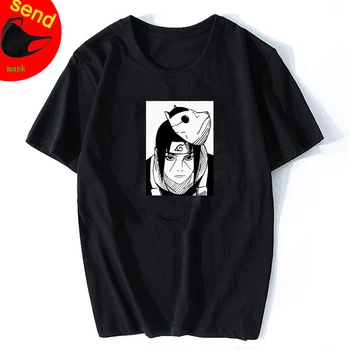 

Naruto Harajuku Japanese Anime Uchiha Itachi Printed Wear Mens Hiphop Rap Star Cool T-shirt Short Sleeve Cotton Tee Top Vintage