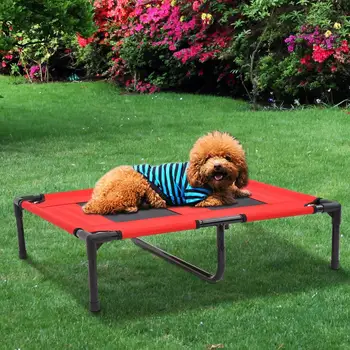

【USA Warehouse】36" x 30" Elevated Dog Bed / Pet Cot - Red