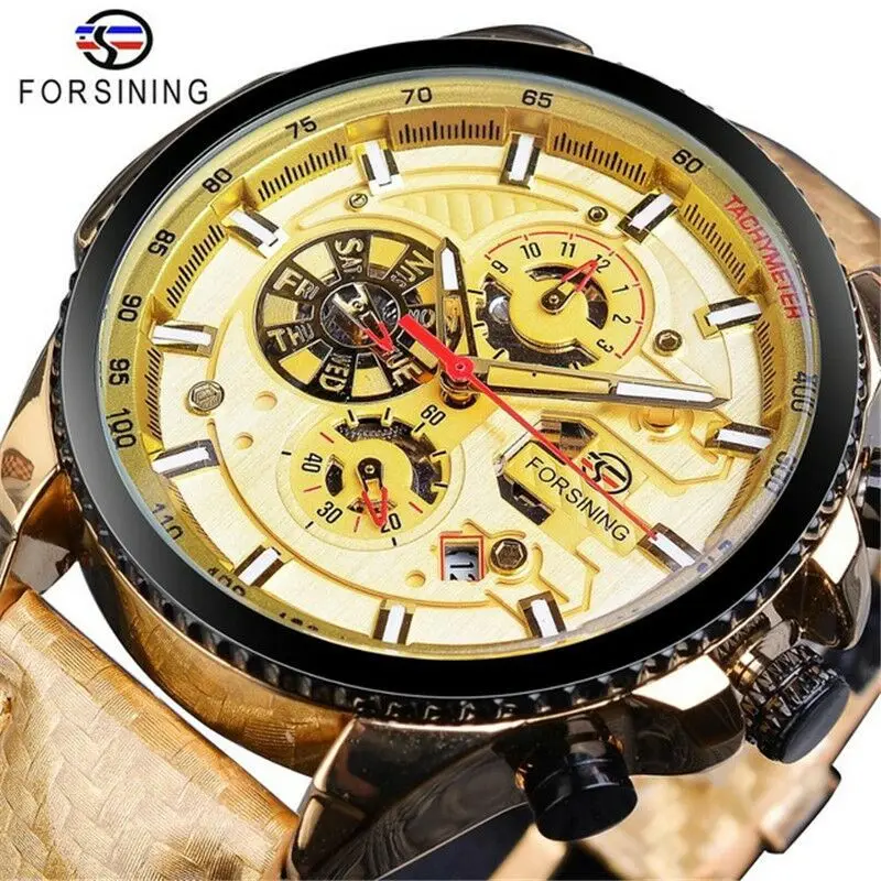 

Forsining Rich Sydney Hot Selling Large Dial Multi-functional Fully Automatic Hollow out Analog Watch Men