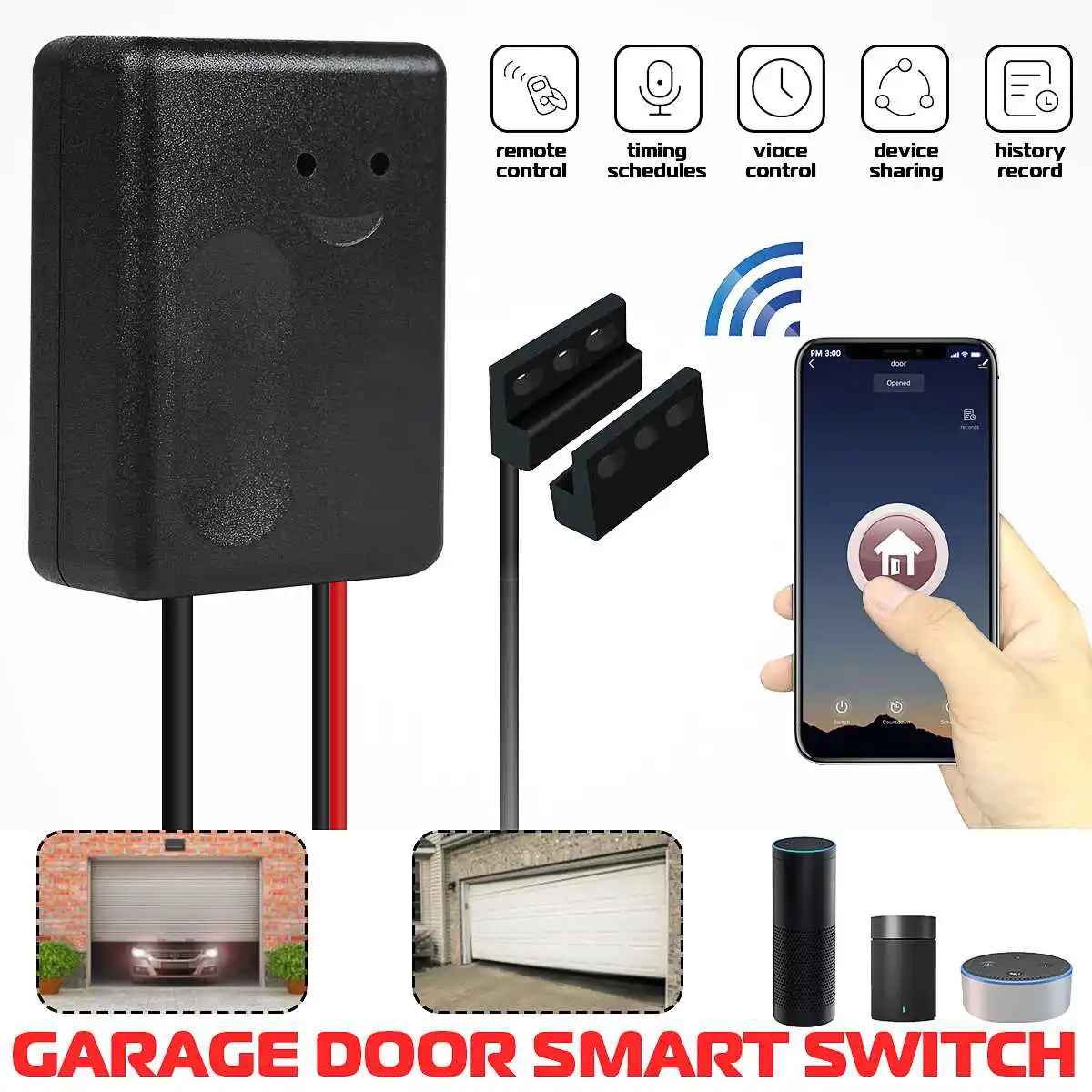 

Wireless Garage Door Opener Remote WiFi Switch Garage Door Controller for Gate Opener wotk with EWelink Alexa Google