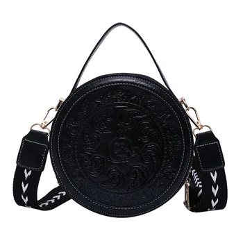

Fashion Women Shoulder Bags for Girls Chinese Style Small Round Bags 2020 New Designer Black Crossbody Bag Original Handbags