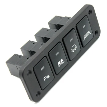 

4 Gang Rocker Low Beam Switch Panel Universal Fit Control Button Interior Driver Side Parking Light Replacement Parts Headlight