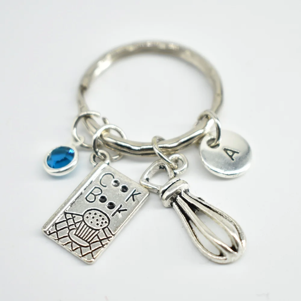 Gift for Chef Keychain, Cooking Keyring, Cookbook Charm Key Chain, Cook