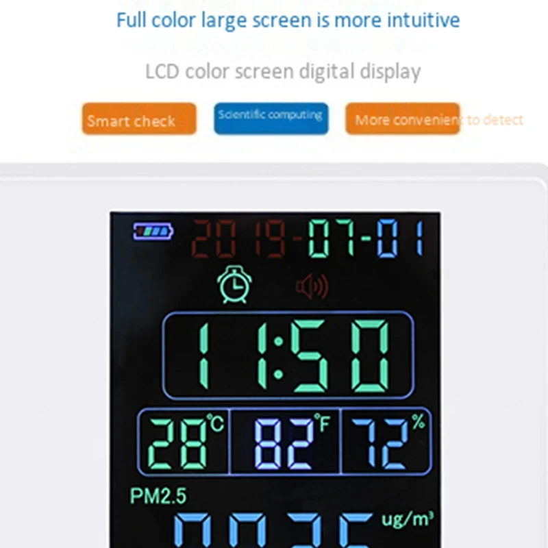 Цифровой детектор формальдегида HCHO/TVOC/CO2/PM2.5/PM10/Temp/Humi тестер AQI монитор качества воздуха анализатор газа