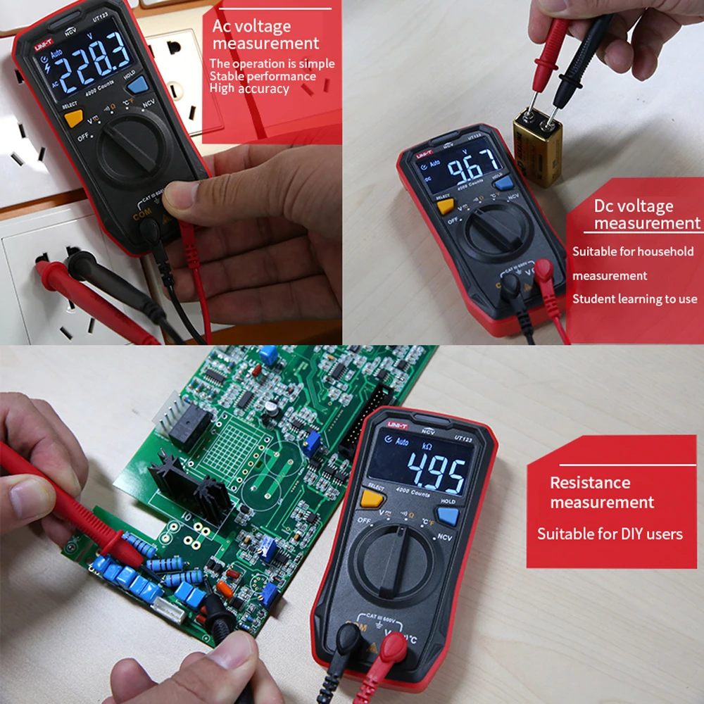 Uni-t UT123 цифровой цветной экран мини высокой точности Многофункциональный мультиметр для домашнего и промышленного использования