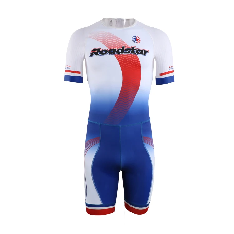 white blue Профессиональный костюм для катания на коньках, оригинальная дорожная звезда, синие колготки, лайкра, тканевый костюм конькобежный спорт, футболка для Patine SHF1 - Цвет: white blue