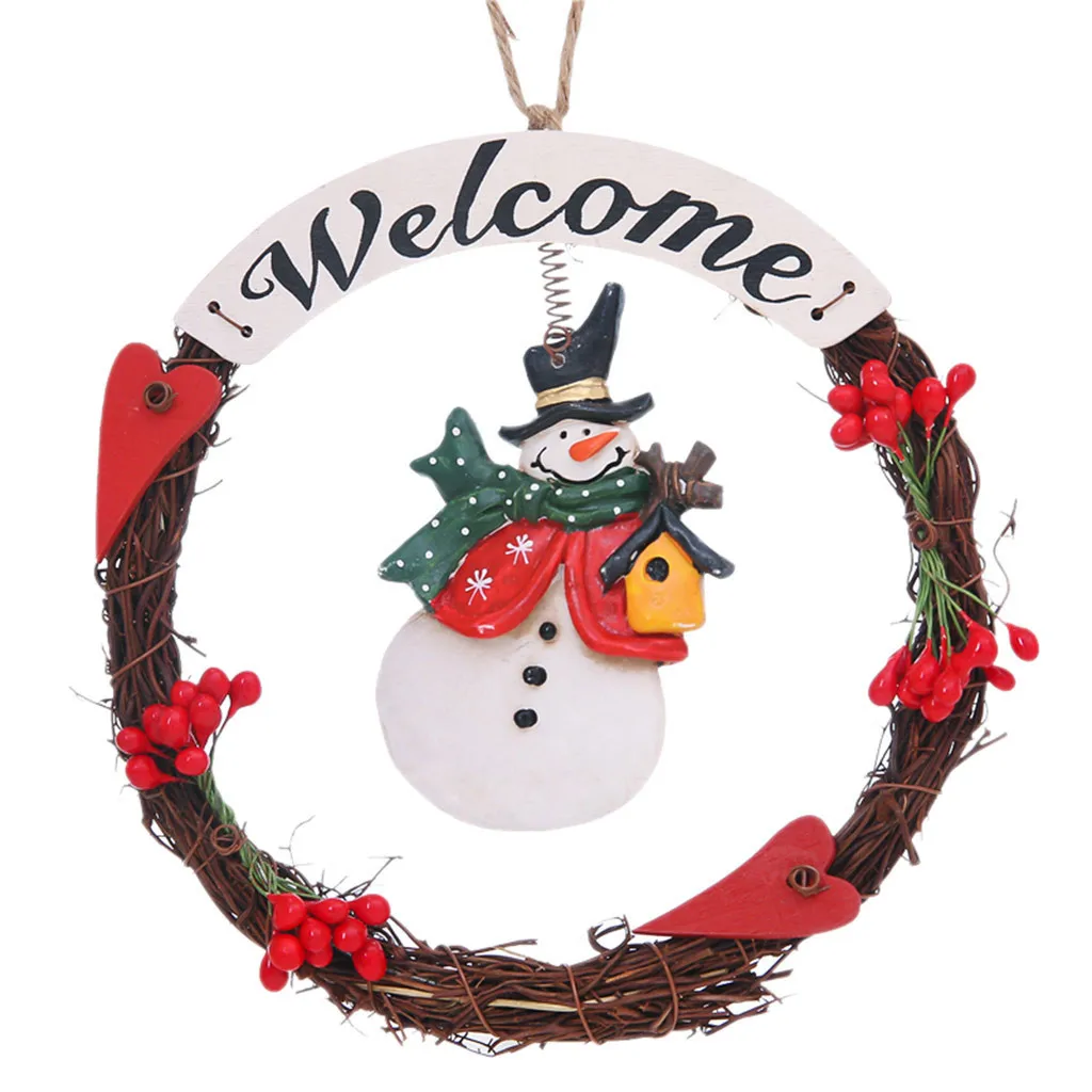Рождественский кулон-венок, украшение, модное, открытое, снеговик, Санта-Клаус, кукла, украшение на Рождество, украшение для дома, подвесное - Цвет: Флуоресцентный желтый