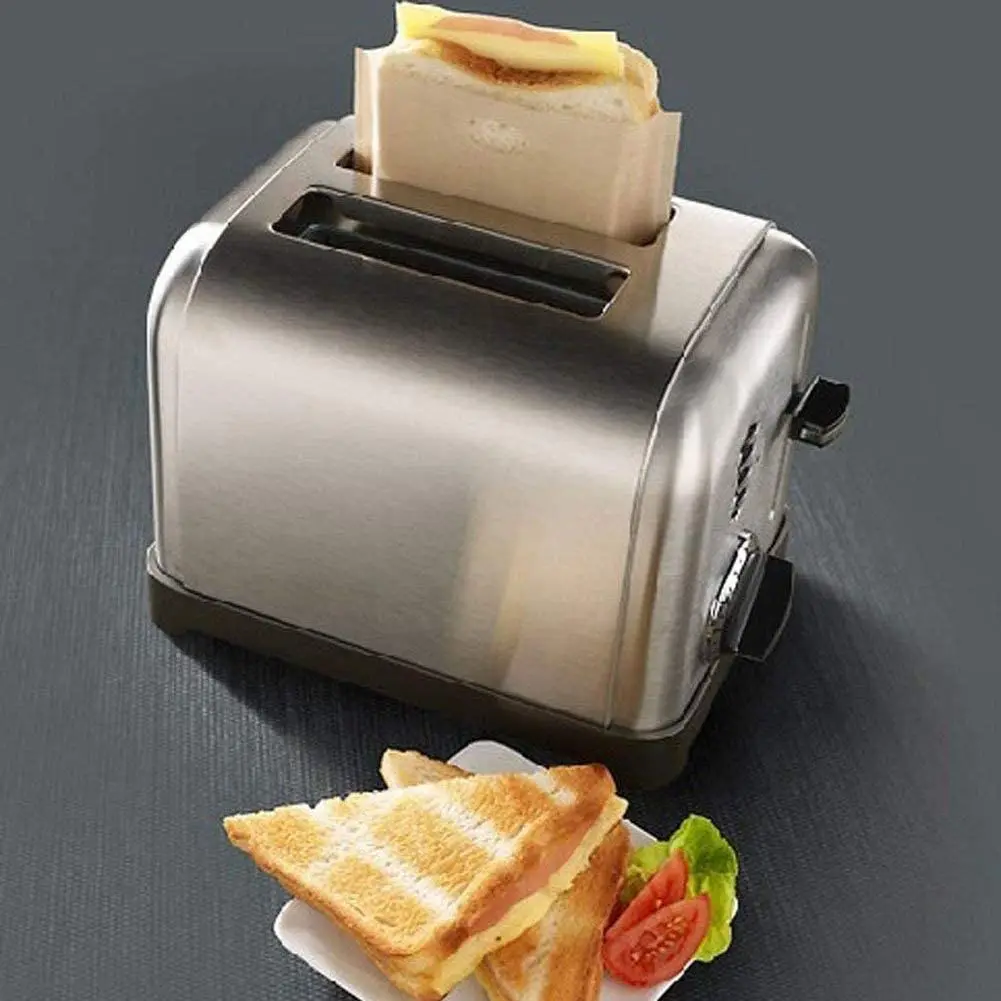 3 PC Reusable Toaster Bag Non Stick Bread Bag Sandwich Bags Fiberglass Toast Microwave Heating Pastry Tools microwave cooking bags toaster bag