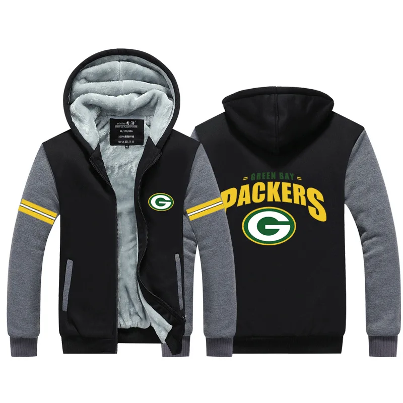 Мужские зимние Утепленные толстовки с капюшоном, мужские толстовки Green Bay Packers, рок-группа, музыка, повседневные спортивные костюмы с шерстяной подкладкой, модные куртки с капюшоном - Цвет: 15