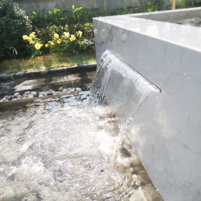 60/80/100cm Stainless steel landscape pool waterfall rockery flowing water wall swimming pool Water outlet of flowing water wall