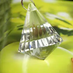 Glass Art Crystal Chandelier Lamp Prisms Pendant 30mm Faceted DIY 40mm Jewelry S0P2