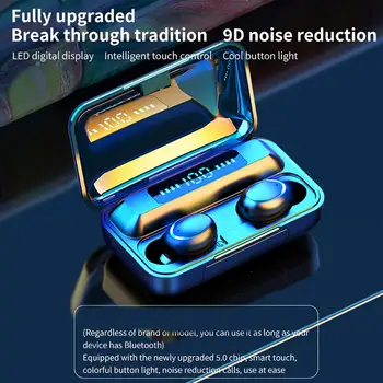 

F9-5C TWS Digital Bluetooth 5.0 Wireless 9D Stereo Sound HiFi Sport Earphones Intelligent Fingerprint Touch painless operation