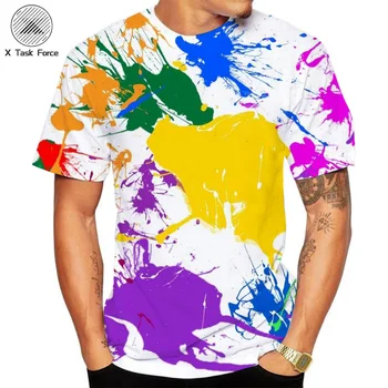 

2020 Summer New 3d T shirt Men Short sleeve shirt Funny T shirts Painting and colorful Harajuku style 3dT-shirt Mens Clothing