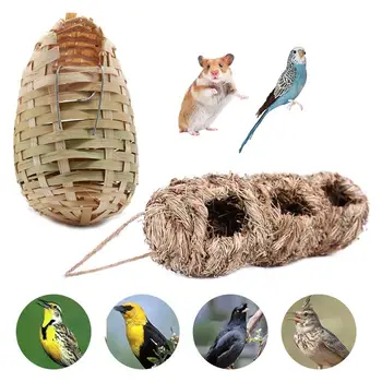 

Bamboo Woven Peanut Nest Bird House Handmade Grass Durable Outdoor Eco-friendly Cage Bird House Woven Roosting Decoration Nest