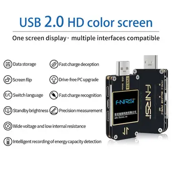 

FNB38 USB Tester Current Voltage Meter QC4 & PD3.0 2.0 PPS Fast Charging Protocol Capacity Test Digital Voltmeter Ammeter