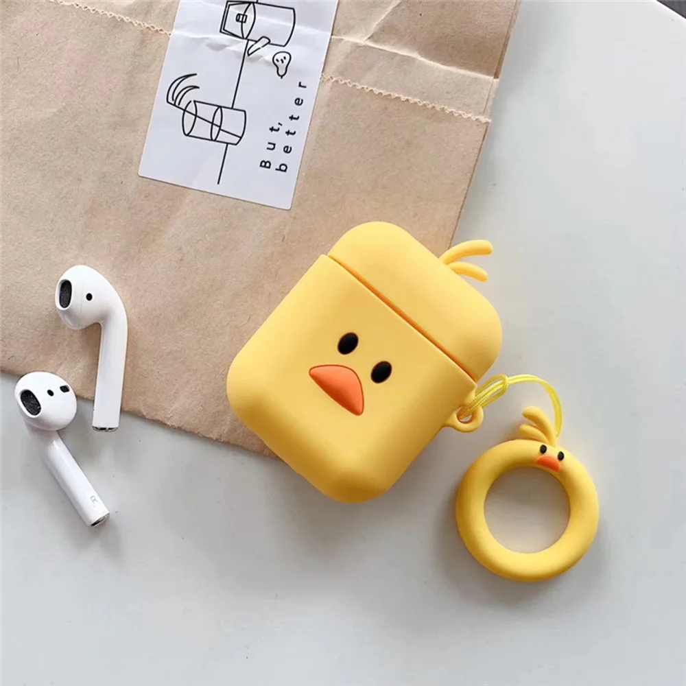 GJ0742 Cute Cartoon Earphone Case For Airpods 2 Cover Soft Silicone Slim Earphone Cover For Airpods Case Bag Protective Strap or Hook - Цвет: GJ0742