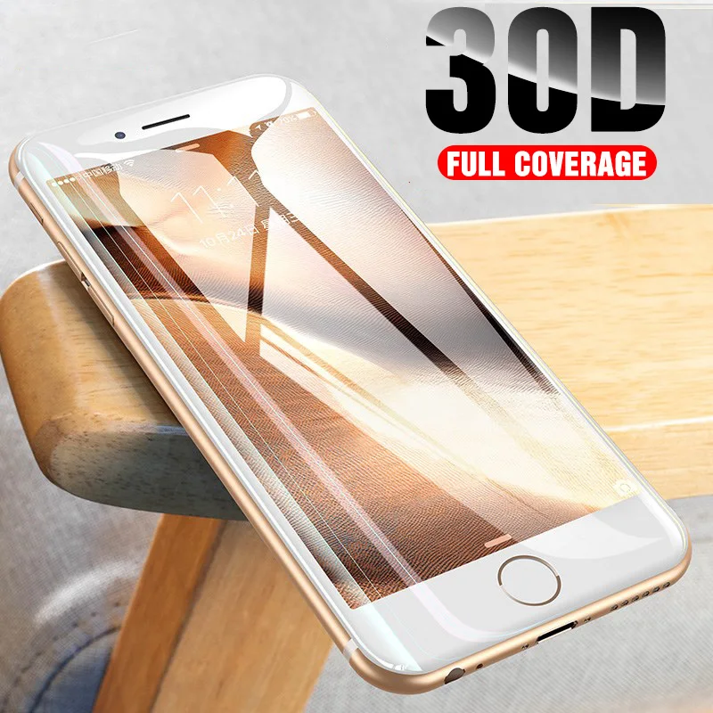

30D Curved Edge Protective Glass on the For iPhone 6 6s 7 8 Plus X XR XS MAX Tempered Screen Protector For iPhone 8 7 6 6s Film