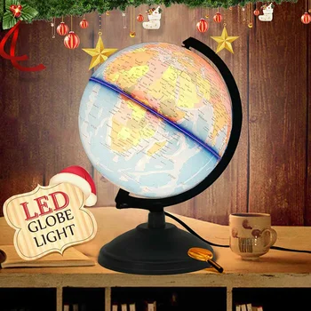 

LED light World Earth Globe Map Geography Educational Toy With Stand Home Office Ideal Miniatures Gift office gadgets