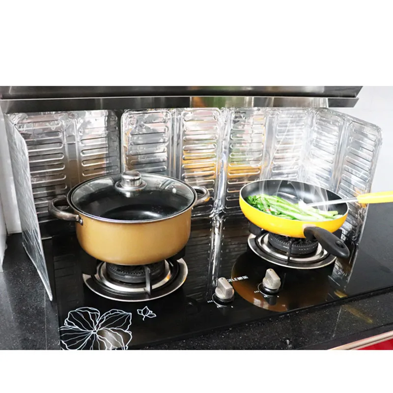 

Foldable Stove Wind Shield Kitchen Cooking Frying Pan Oil Splash Screen Cover Free From Grease Splatters Easy Clean Outdoor Tool