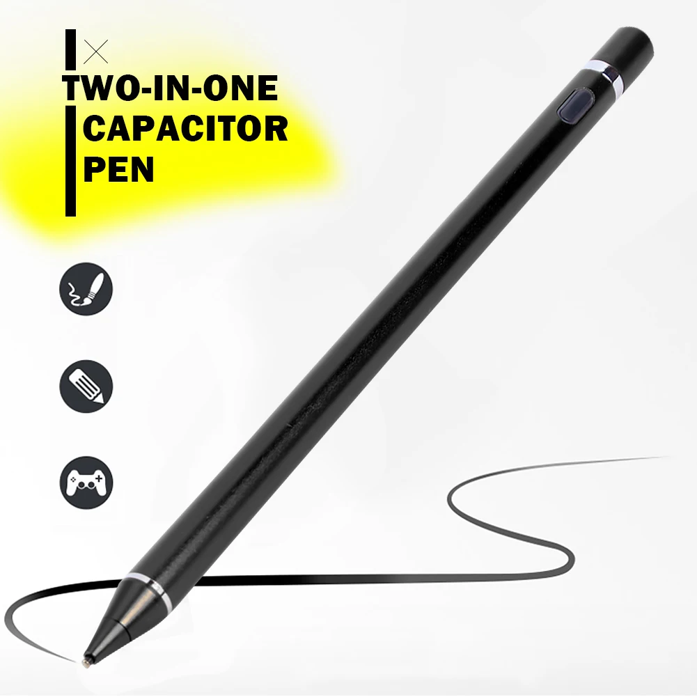 Mobile phone tablet computer drawing and intelligent pencil based on general capacitance pen active touch pen(Black) | Компьютеры и