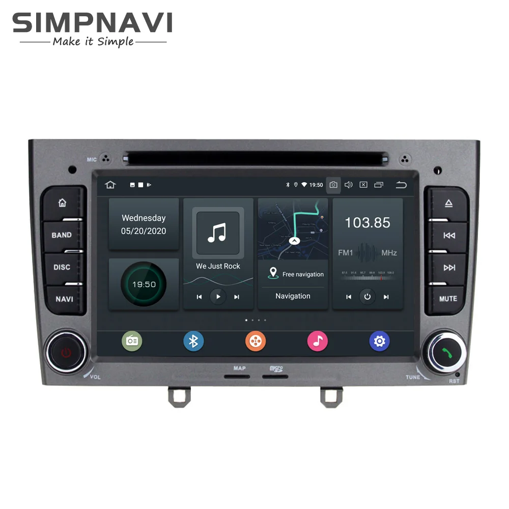 Автомагнитола для PEUGEOT 308 408 7 &quotIPS Android 10 0 DVD GPS 4 + 64 ГБ Bluetooth 5 | Автомобили и