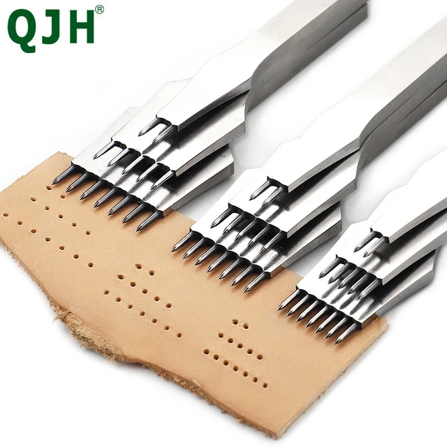 Polished tooth prongs Leather Stitching Punch Tool Chisel Leather Hole  Punches Tools Set Craft Polished Prongs Lacing Stitch DIY - AliExpress