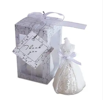 

50pcs/set Wedding Bride Dress Candle Favor Wedding Gifts for Guest Wedding Souvenirs Wedding Candle Wholesale