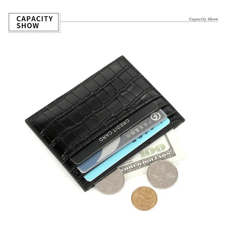 Классический крокодиловый узор держатель для карт для мужчин и женщин чехол для кредитных карт кошелек сумочка