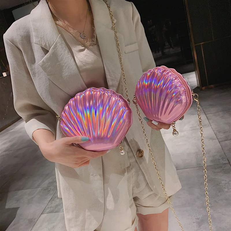 

New Arrival Bag Women's 2019 New Style Korean-style Versatile Chain Crossbody Bag Fashion Western Style Pearly Lustre Shell Bag