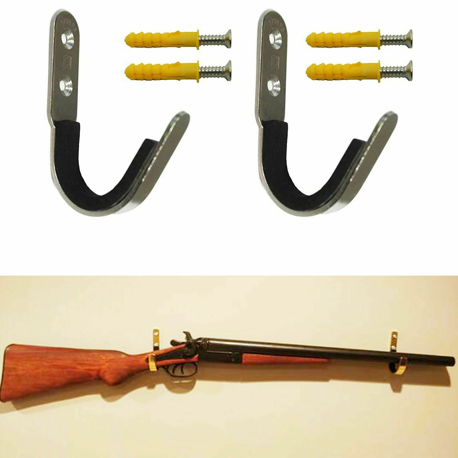 Perchero pistola de 2 unids/lote, ganchos para escopeta, perchas para Rifle, arco de tiro con arco, fieltro de montaje pared|Piezas para herramientas| - AliExpress