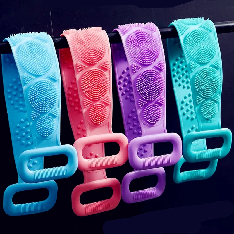 

Magic Silicone Brushes Bath Towels Rubbing Back Mud Peeling Body Massage Shower Extended Scrubber Skin Clean Shower Brushes