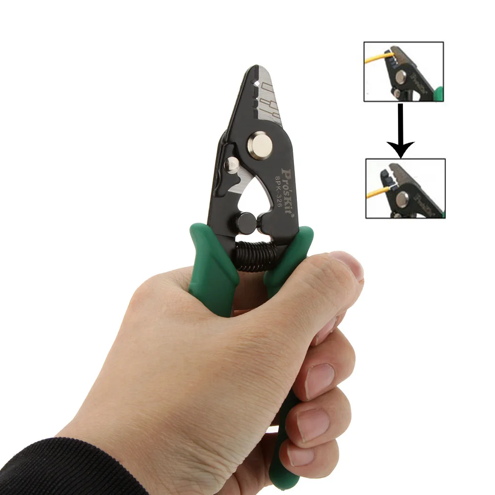 Pro'sKit 8PK-326 профессиональный Прецизионный волоконно-оптический инструмент для зачистки проводов волоконно-оптический резак