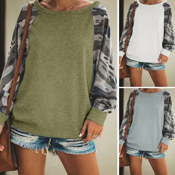 

Camouflage Printed Tops Women fashion Long Sleeve Sweatshirt Harajuku Jumper Hooded Pullover Tops Casual Loose Coat