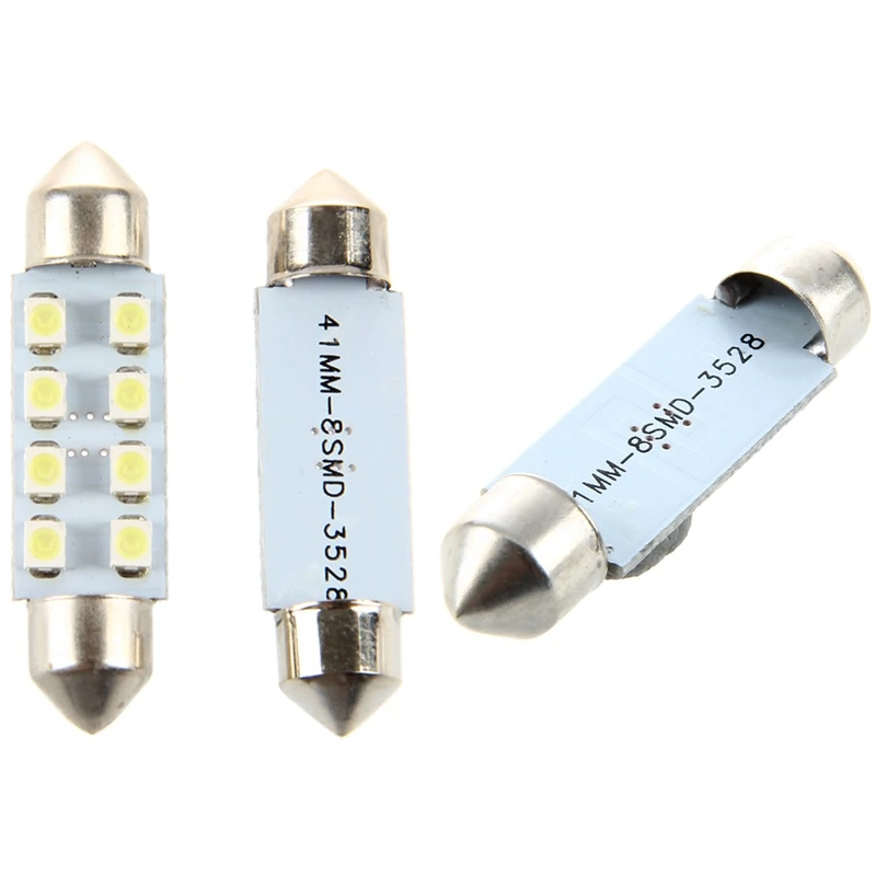 2x42 мм 8 3528 SMD светодиодный Белый Автомобильный Светильник лампы с 2 х