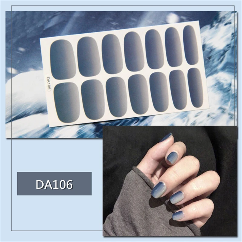 Nusx Full Cover Colorful 3D Nail Stickers Warps Adhesive Decals Foils Polish DIY Nail Art Sticker 4