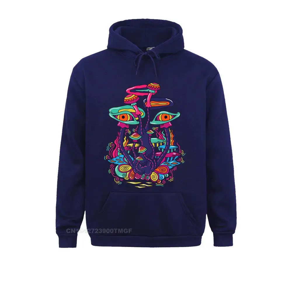 Trippy Psychedelic Mushroom Eyes T-Shirt__20820 Sweatshirts Crazy Long Sleeve New Design  Hoodies Clothes for Men April FOOL DAY Trippy Psychedelic Mushroom Eyes T-Shirt__20820navy