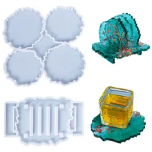 

Crystal Irregular Coaster Silicone Mold Set Epoxy Resin Storage Mold for DIY Epoxy Resin Cup Mat Pad Home Desktop Decoration