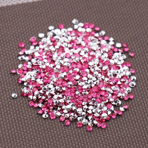 Fushsia Silver Хит 1000 шт 4,2 мм Акриловые Алмазные хрустальные блестящие прозрачные конфетти для свадебной вечеринки Конфетти украшения стола разлетающиеся бусины - Цвет: Fushsia Silver