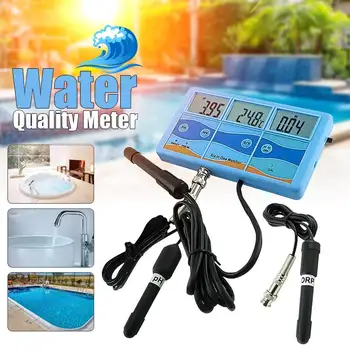 

3 LCD Display Water Quality Monitor Waterproof and Dustproof Water Quality Meter With Rechargeable Battery Measuring Tool EUPlug