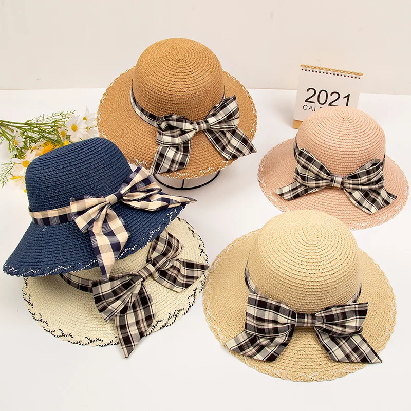 Hats For Women Fashion 2021 New Spring Summer Bow Straw Hats Ladies