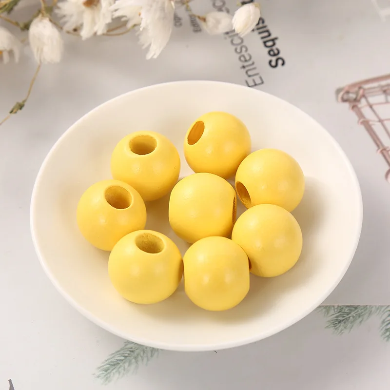 DIY New Products 20mm Colorful Big Hole Round Wooden Beads Custom Fashion Crafts Kid's Jewelry Baby Toys Accessories Wholesale DIY New Products 20mm Colorful Big Hole Round Wooden Beads Custom Fashion Crafts Kid's Jewelry Baby Toys Accessories Wholesale