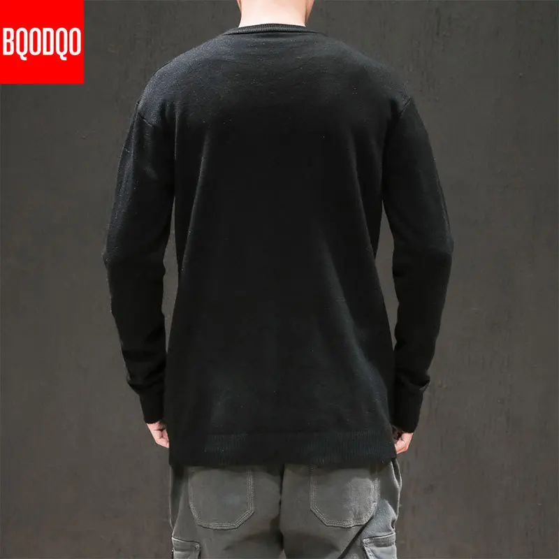  Fleece Jumper Sweaters Men PLUS SIZE Fashion Warm Autumn Winter Japanese Army Sweater Black Knitted