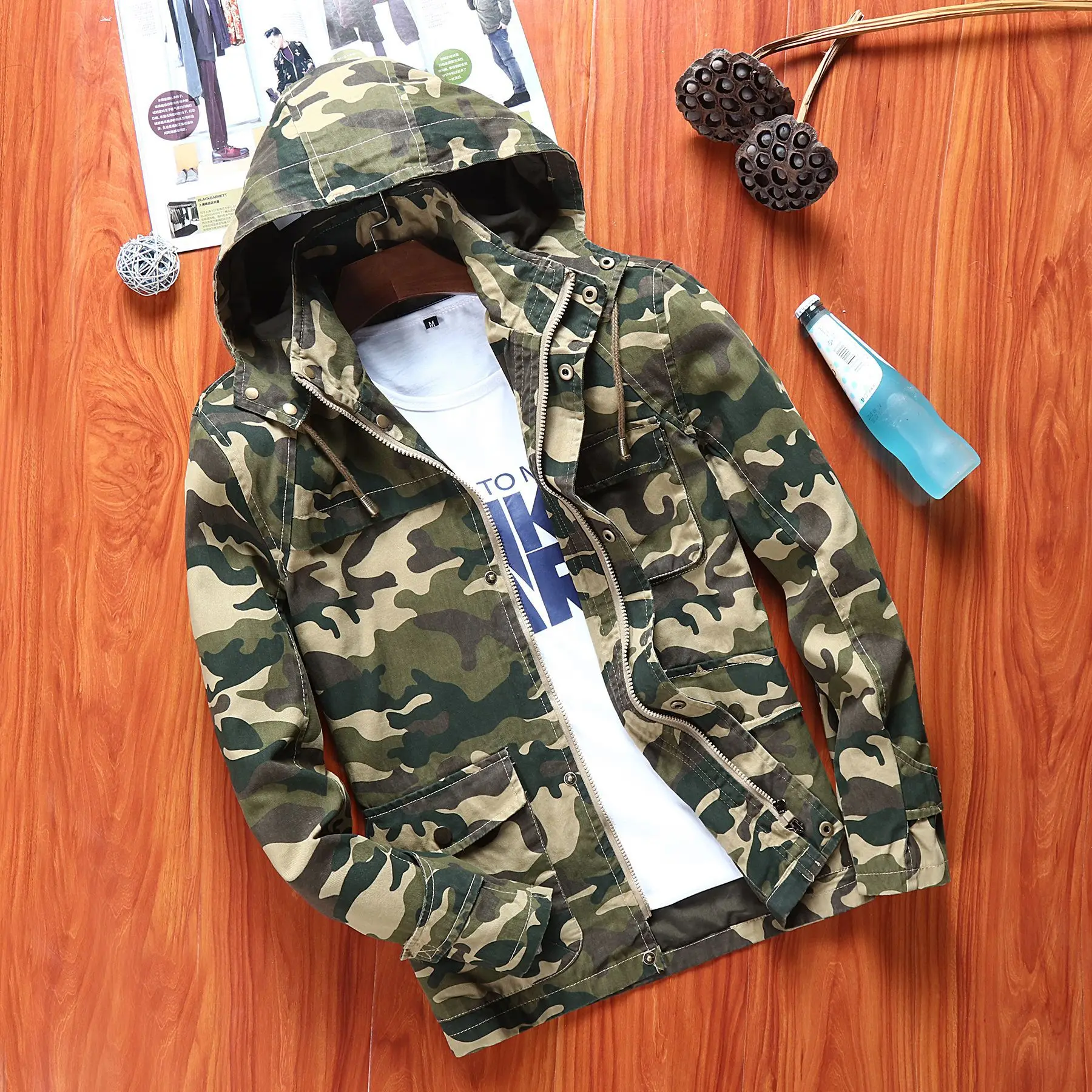 

Autumn And Winter New Style Military Camouflage Trend Men Jacket Coat Slim Fit Hooded MEN'S Casual Jacket