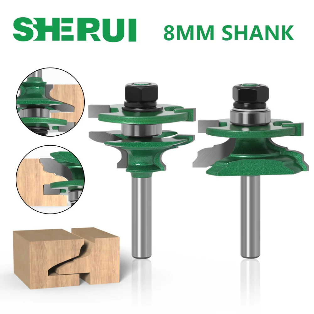 

2PC 8mm Shank high quality Raised Panel Cabinet Door Router Bit Set - 2Bit Ogee Woodworking cutter woodworking router bits