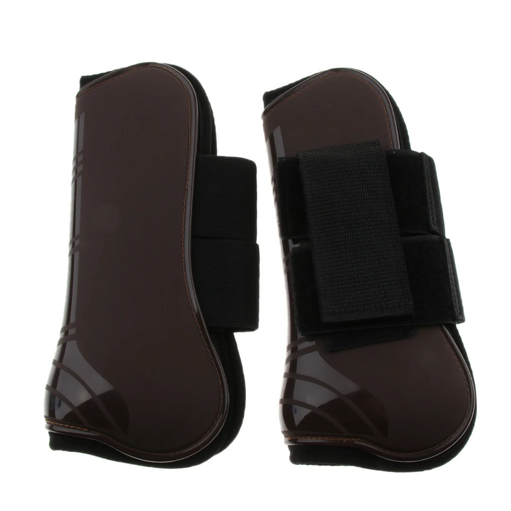 2 упаковки, открытые спереди сапоги для поврежденного сухожилия, Защита ног для прыжков пони-2 цвета на выбор - Цвет: brown 25.6 x 11.8cm